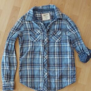 Arizona Womens XS Light Weight Blue Plaid Shirt